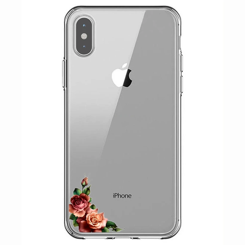 Phone Case for iphone 6 6s 6Plus 7 8plus Soft Silicone TPU Flower Protector Cover For X XR XS MAX Bumper Y618 |