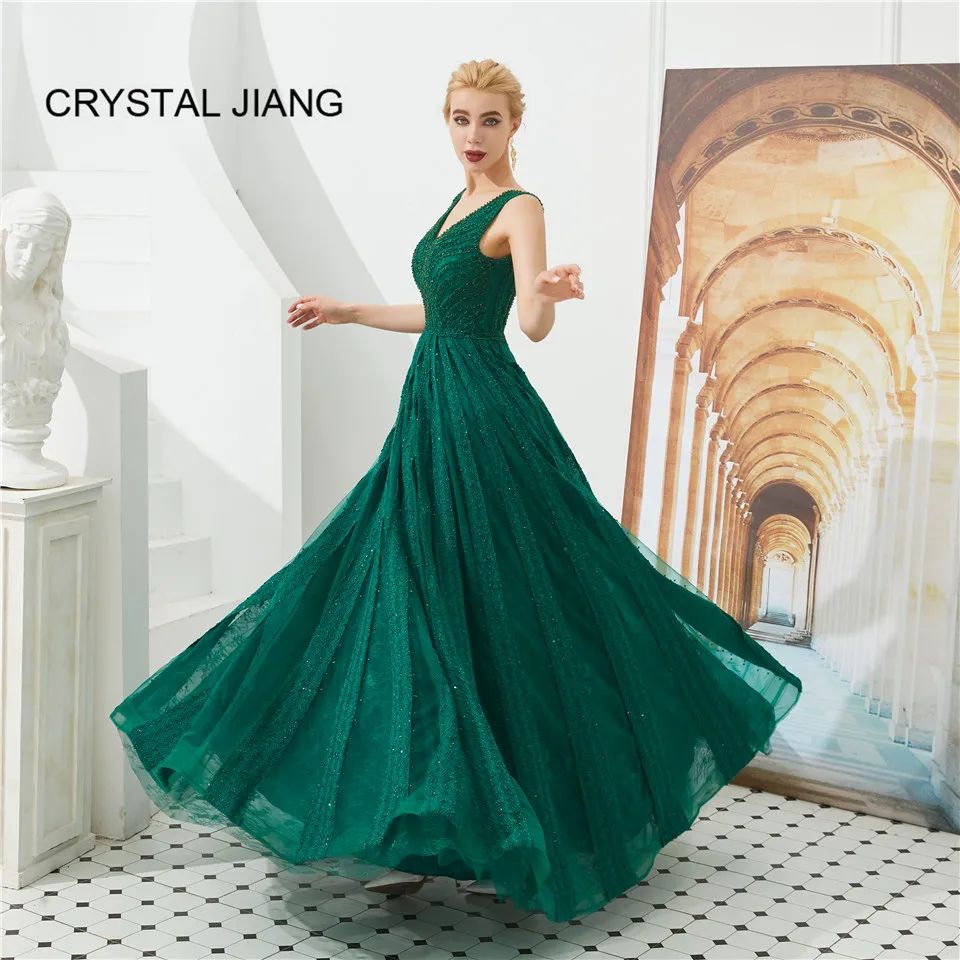 Robe De Soiree сексуальное зеленое кружевное вечернее платье с v-образным вырезом