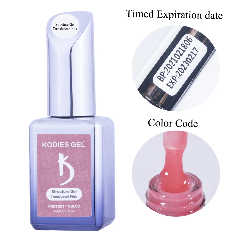 Гель-лак для ногтей KODIES полуперманентный УФ-/светодиодный лак прозрачный розовый
