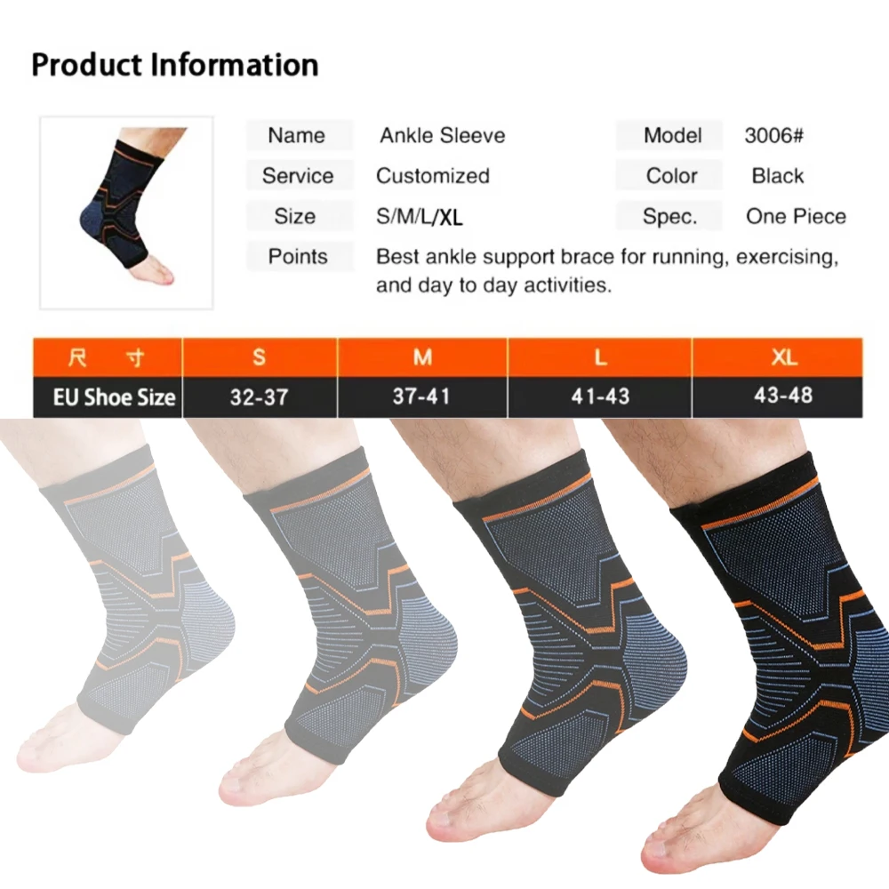 

1PC Ankle Brace Support Sleeve Elastic Breathable For Injury Joint Pain Basket Foot Outdoor Sports Socks