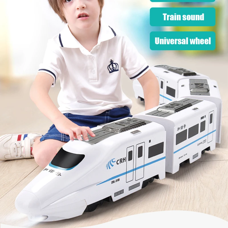 

1: 8Christmas Gift Children's Electric Toy Car Sound, Light and Music Universal Driving Simulation Harmony EMU High-speed Rail