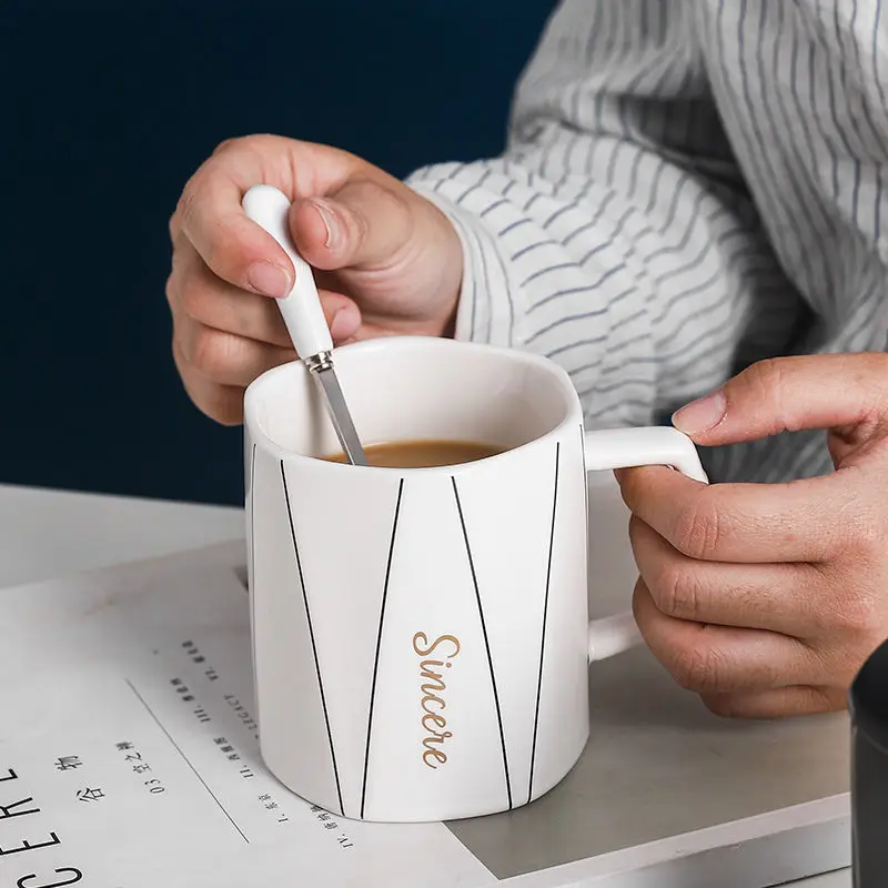 Нордическая Минималистичная Геометрическая чашка черно-белая кружка