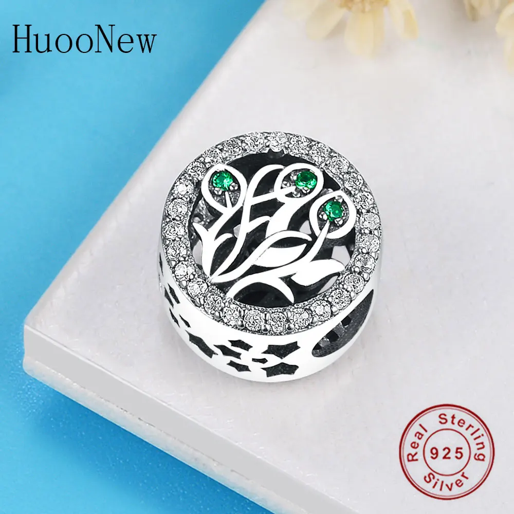 HuooNew подходит для оригинального Pandora Амулеты Браслет с подвесками 925 пробы