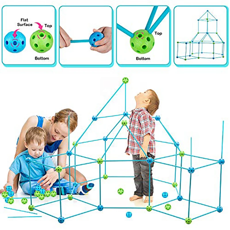 

31cm Children'S Rocket Tower Building DIY Tent Building Castle Tunnel Toy Set Puzzle Parent-Child Interaction Girl Dollhouse Gif
