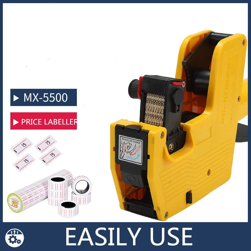 MX-5500 Price Tag Gun Labeller EOS 8 Digits Label Stcker Paper +1 Ink Rotuladora Etiquetadora Manual Etiqueteuse Etichettatrice