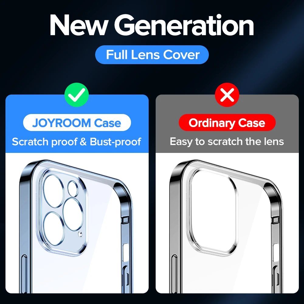 

Clear Case For iPhone 12 11 Pro Max Back PC+TPU Shockproof Full Lens Protection Cover For iPhone 12mini Transparent Case