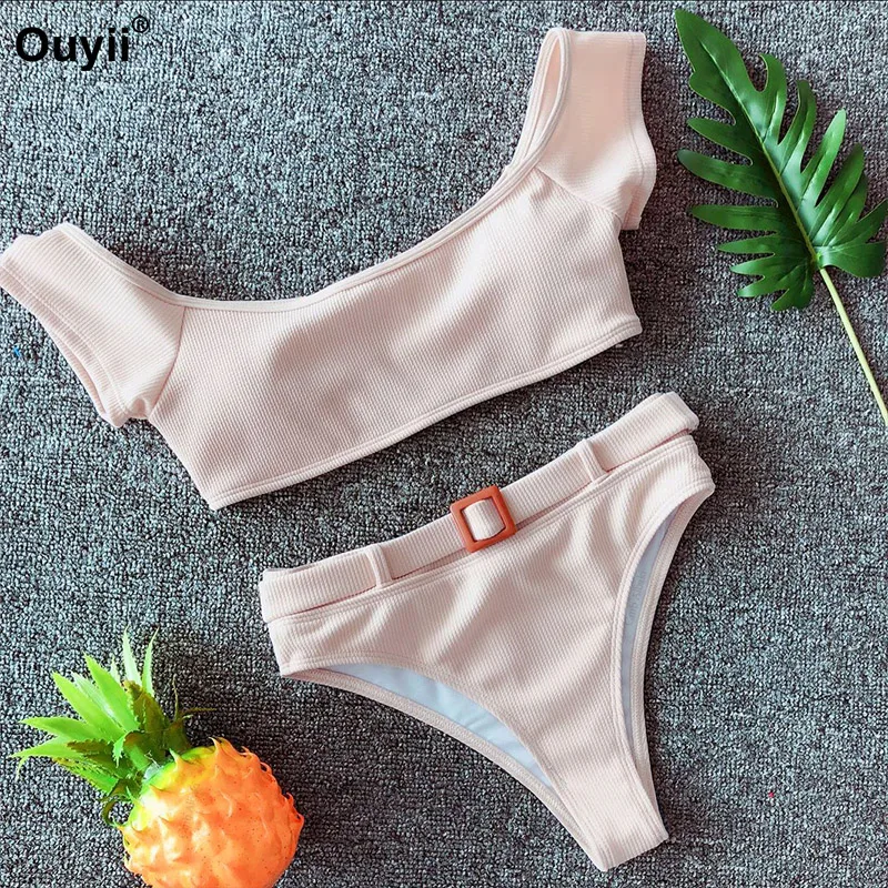 Женский купальник с низкой талией Бразильское бикини со стрингами из двух