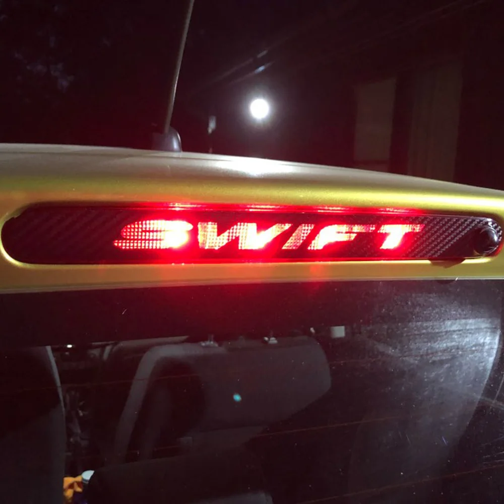 Для Suzuki Swift дополнительный тормозной фонарь наклейка стайлинг углеродное волокно тормозной фонарь наклейка автомобильная декоративная крышка автомобильные аксессуары