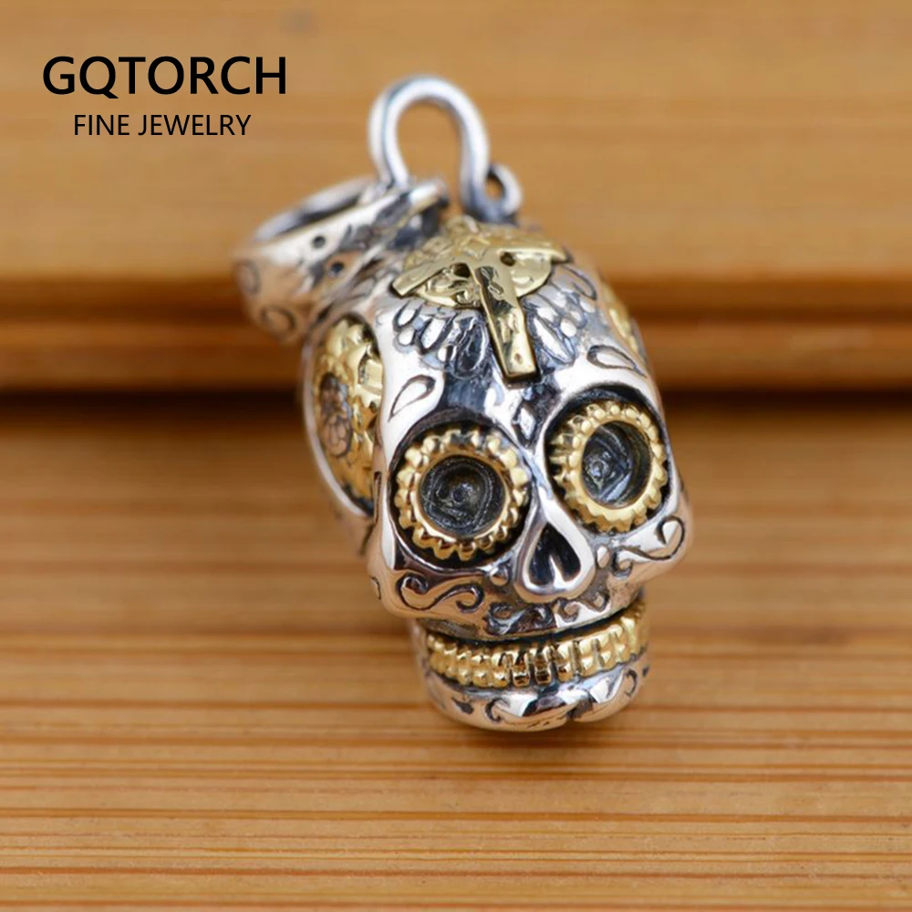 Стерлинговое Серебро 925 пробы череп тайская серебряная подвеска в античном стиле