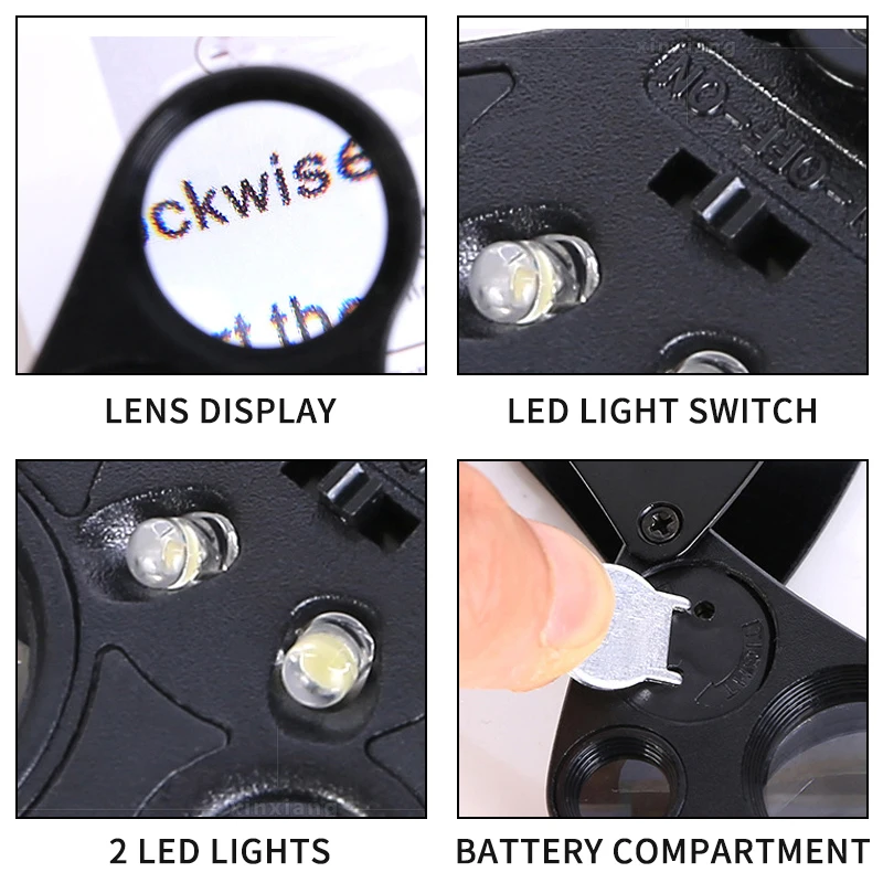 Складная лупа для ювелирных изделий портативное увеличительное стекло