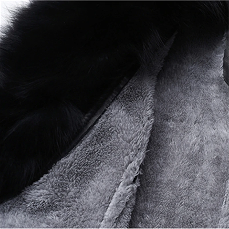 Женская бархатная утепленная длинная куртка из искусственной кожи с меховым