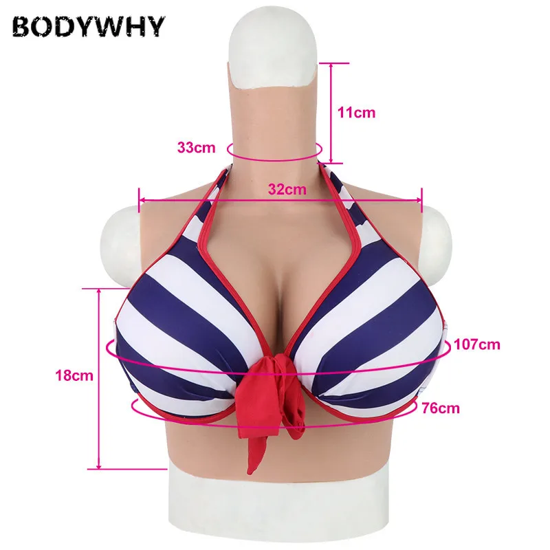 Artificial Silicone Fake Breast Form Breasts Transgender Crossdresser Male To Female Realistic Crossdressing Boob Cosplay H Cup