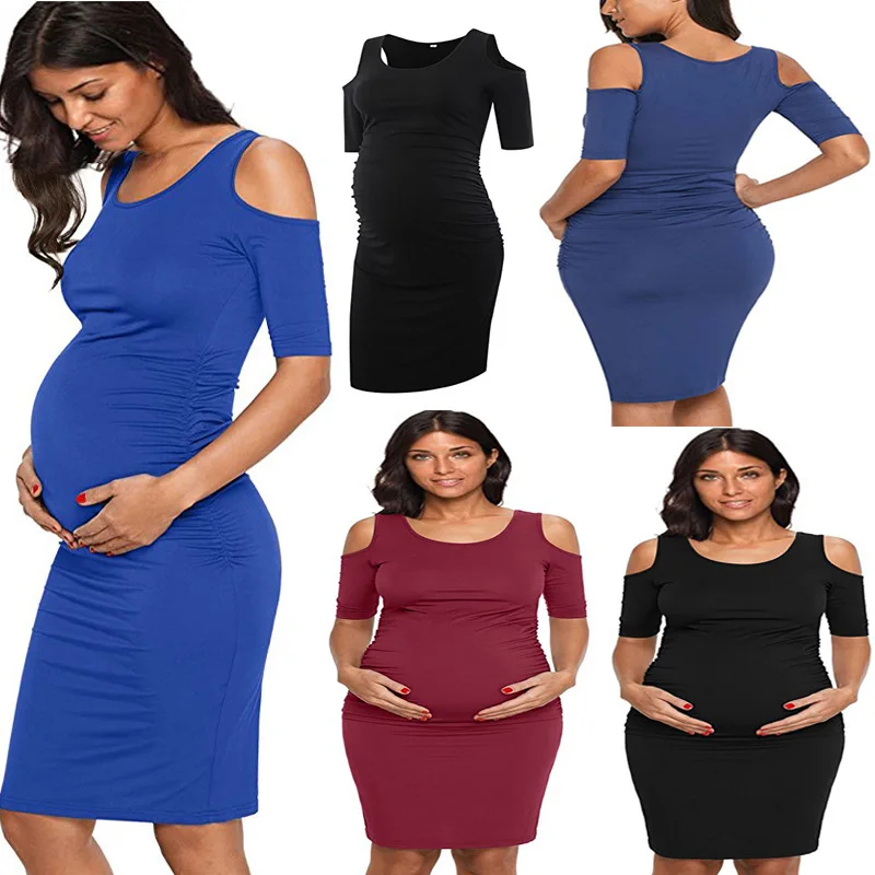 

Women Biank Maternity Dress Female Fashion All-Match V-Neck Sexy loose Big Tie-dyed Striped Braces dress Pregnant Women Clothes