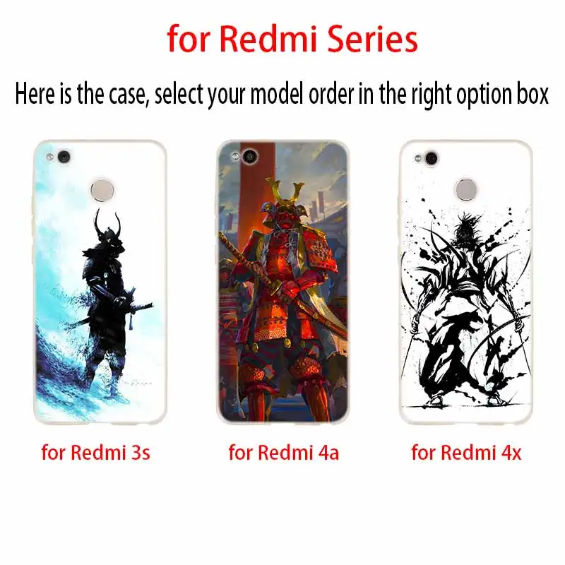 Японский самурайский Модный мягкий чехол из ТПУ для Xiaomi Redmi 10 9 8 7 6 5 A 9at 9Prime 4x 4a 9a 8a 7a