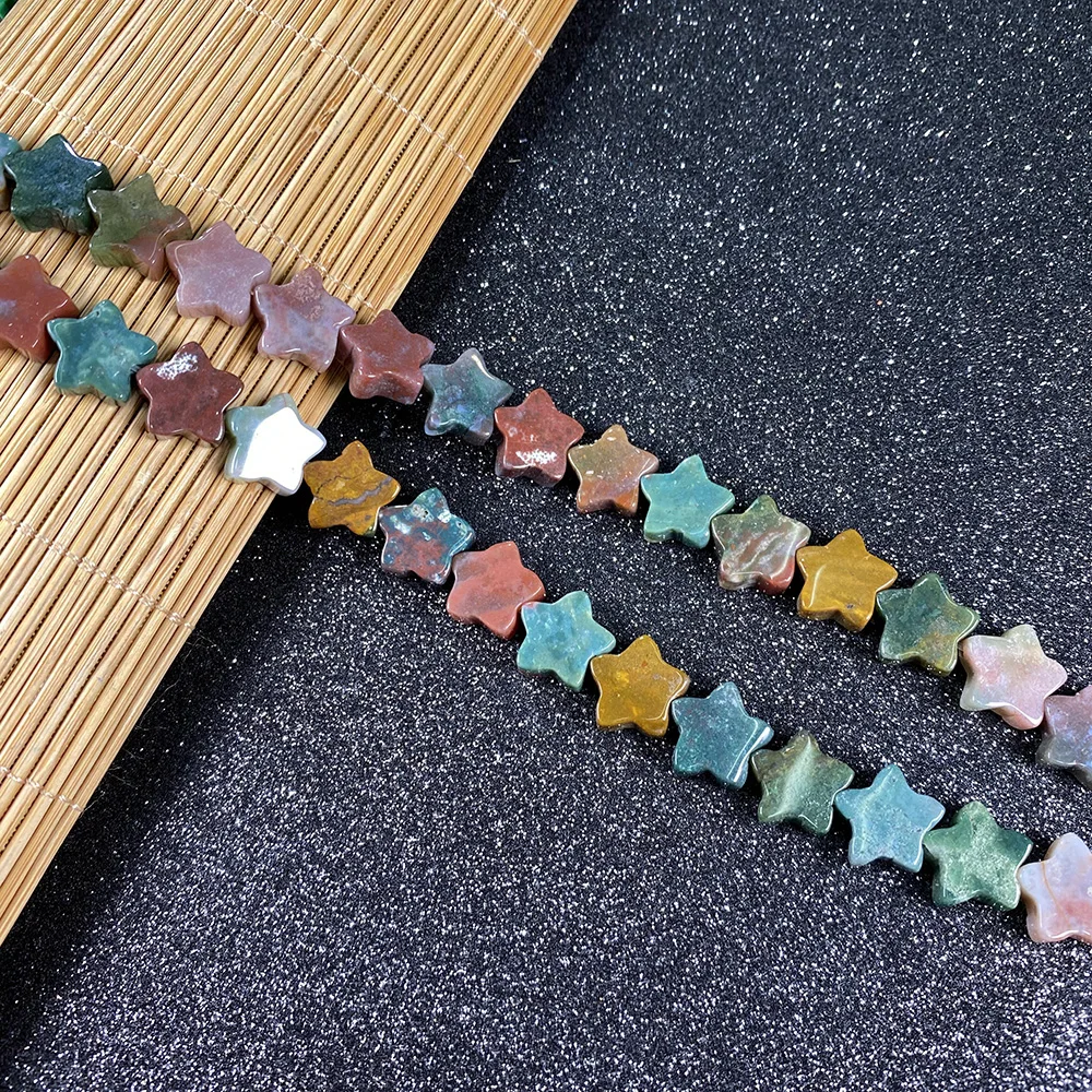 Незакрепленные бусины из натурального камня в форме пятиконечной звезды