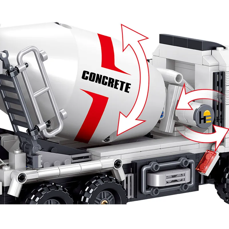 

BLOCK City Engineering Cement Truck Building Blocks High-Tech Mechanical Assembled Cars Excavator Bricks Toys for Children Gifts