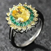 sz6 10 fashion women wedding engagement sun ring exquisite jewelry man beautiful flower