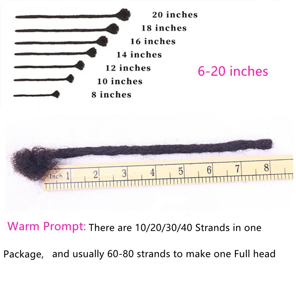 100% Human Hair Dreadlocks Extensions Brazilian Remy Hair Black Reggae Wig Crochet Braiding Hair Handmade Locks Extensions