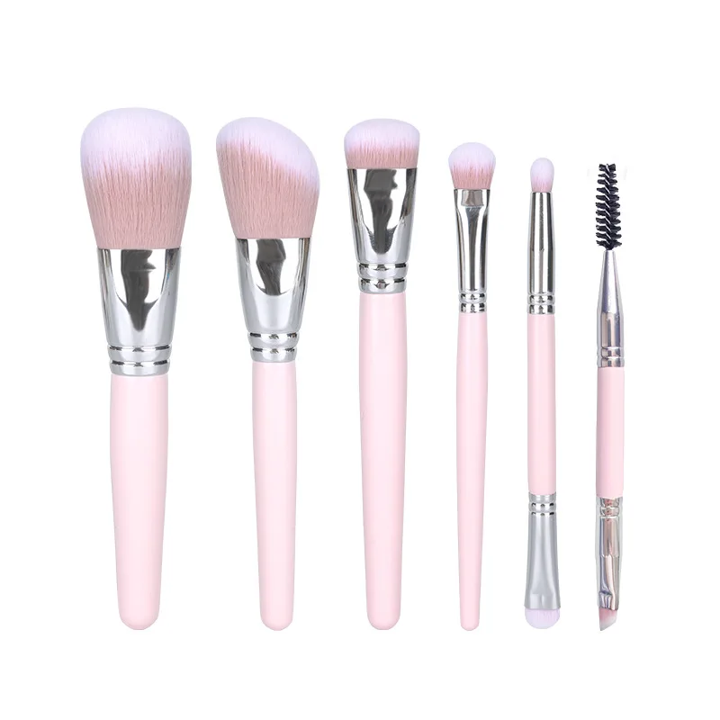 

6PCS Basic Makeup Brush Set Mini Portable Double-head Eyelash Eyebrow Eyeshadow Foundation Powder Cosmetic Brush Kit Beauty Tool