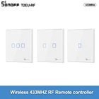 Sonoff 433 RF настенный сенсорный выключатель с дистанционным управлением для TX T1 T2 T3 EU UK US Sonoff 4CH Pro R2 R3 Slampher RF Wi-Fi выключатель света 433