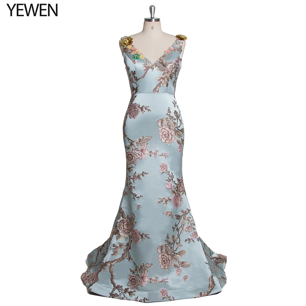 Элегантное Вечернее Платье с V образным вырезом небесно Голубые Вечерние платья