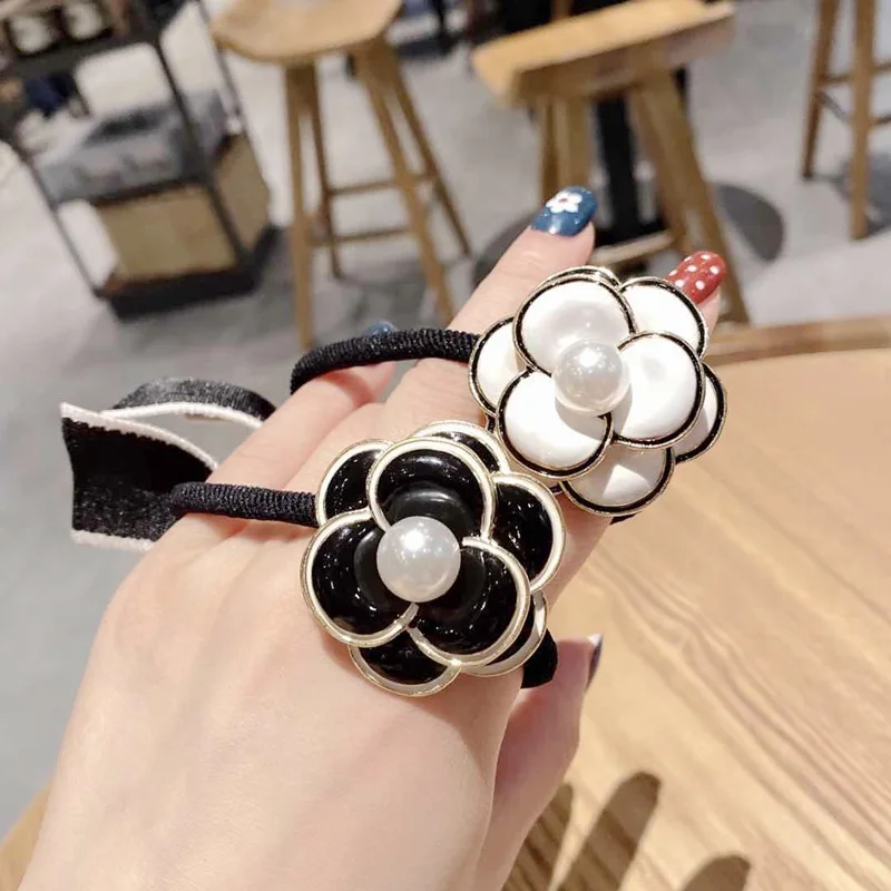 Classic Camellia Head Rope Hair Luxury Brand Flower Rubber Band Ponytail Headdress | Украшения и аксессуары