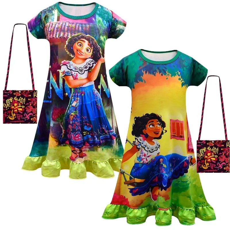 

Женский костюм для косплея enmas Mirabel Madrigal, нарядные платья для карнавала, Хэллоуина, платье принцессы или пижама + сумка