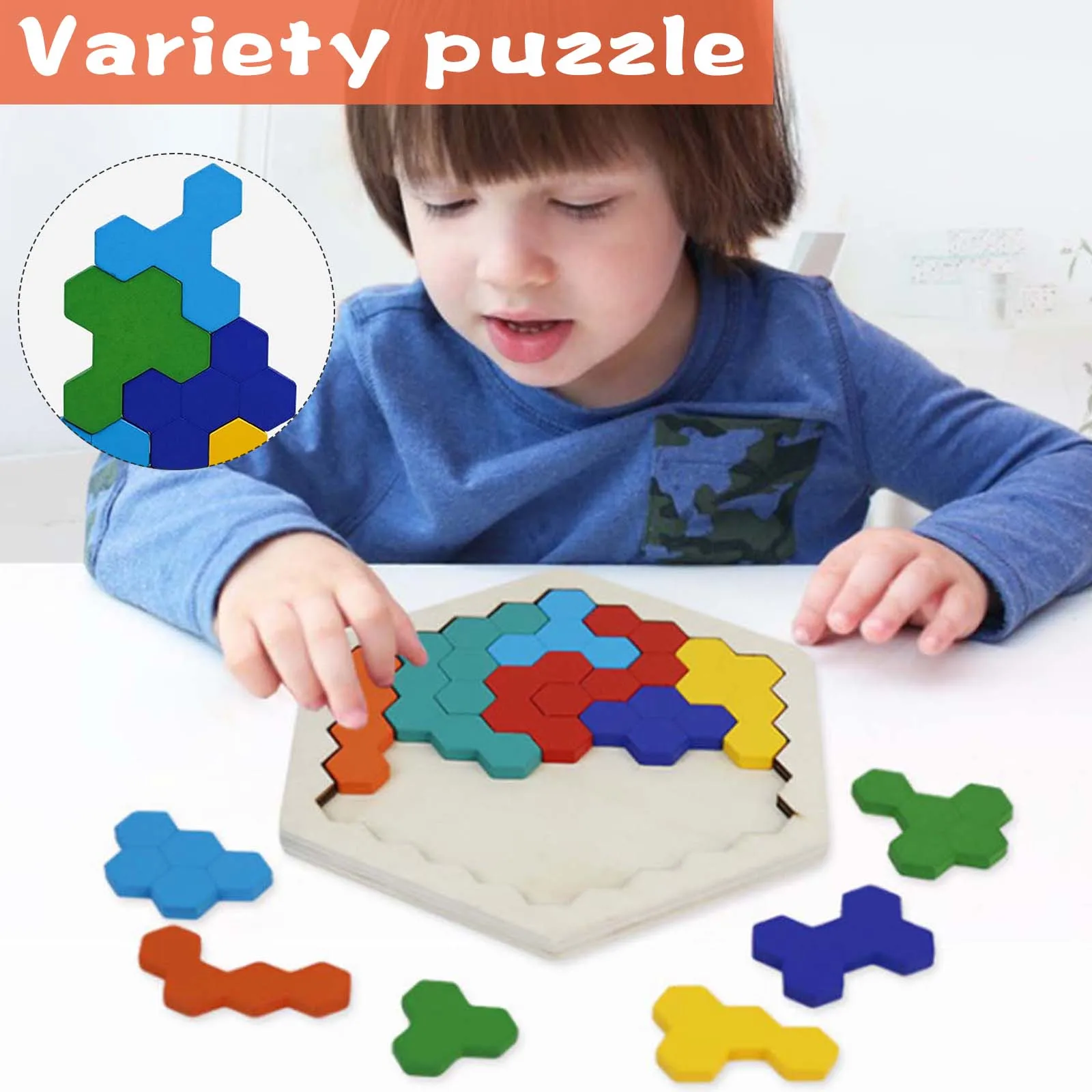 

Деревянные шестиугольные головоломки в форме мозга головоломка логика Iq игра образовательная головоломка подарок для детей взрослых разв...
