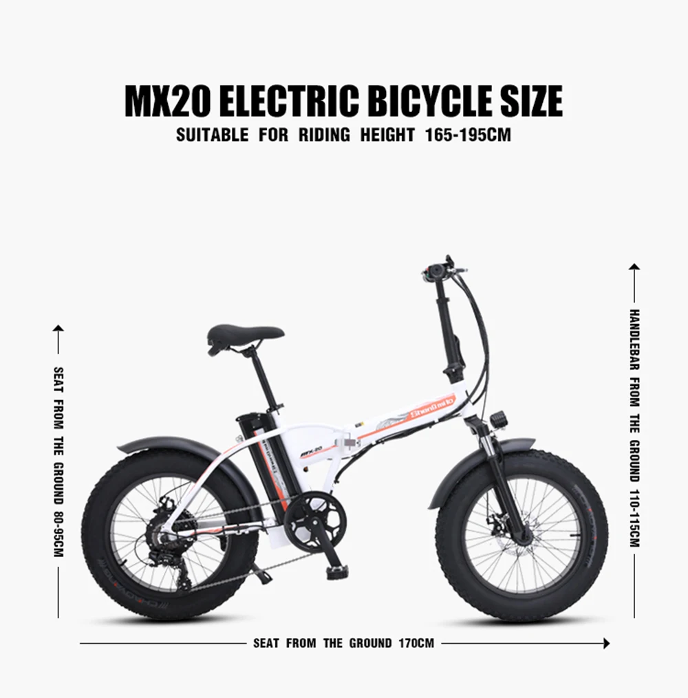 Электрический велосипед 20 дюймов Электрический Снежный велосипед e-bike 500 Вт высокоскоростной мотор e велосипед складной портативный Электрический велосипед