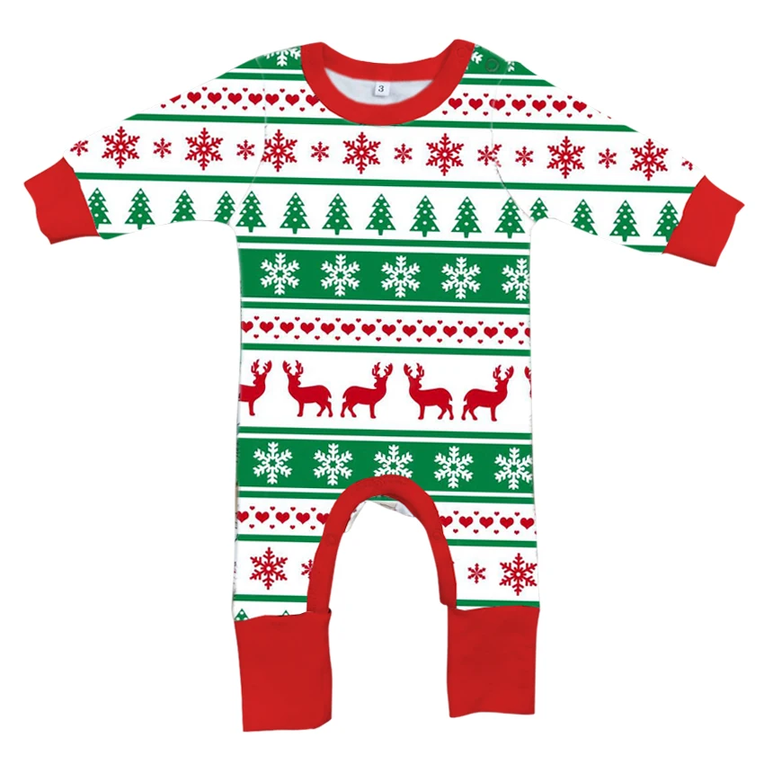 Рождественский комбинезон для маленьких мальчиков и девочек Зимняя Красная