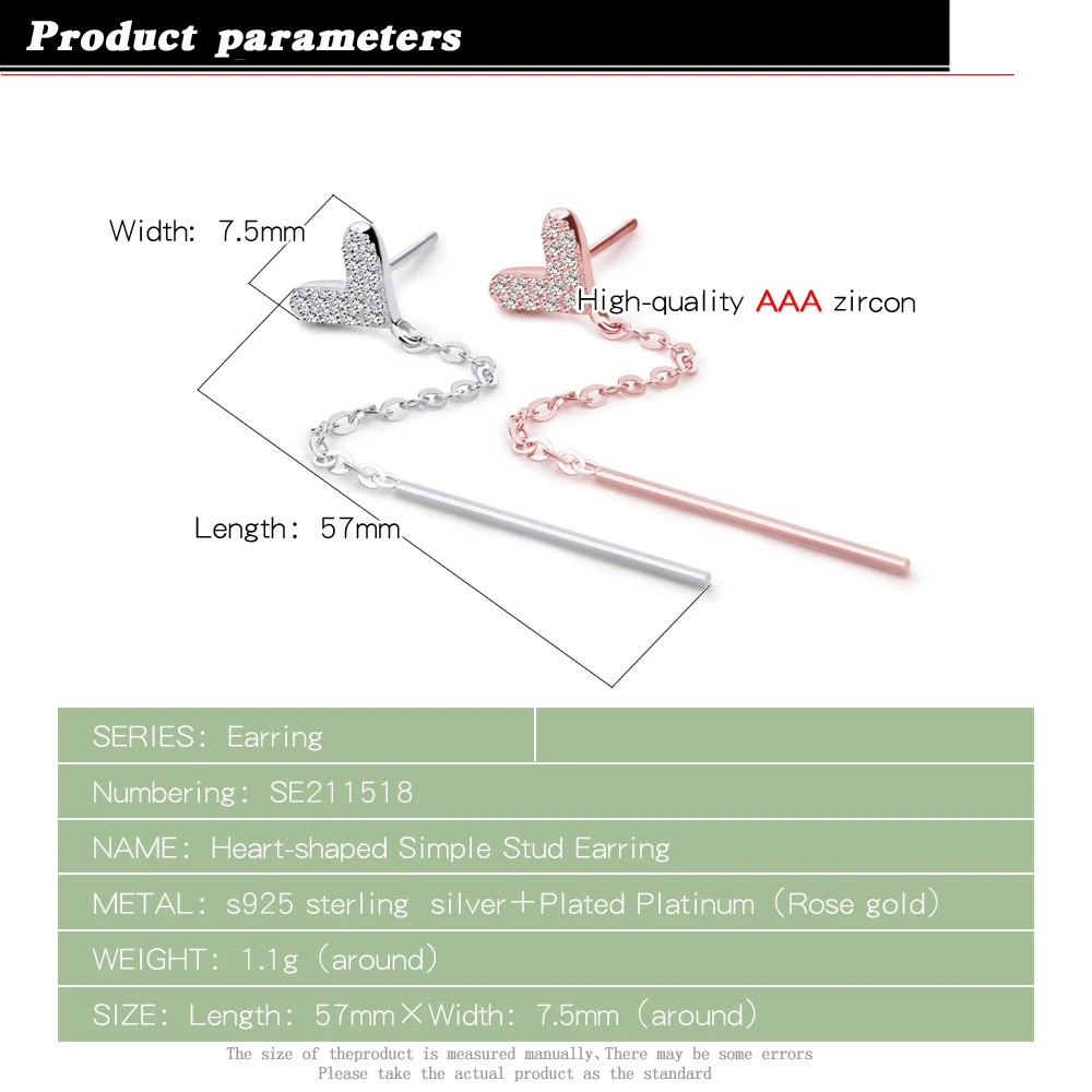 Романтичные серьги-Пусеты Из Натурального 925 пробы и серебра серьги-пусеты в виде