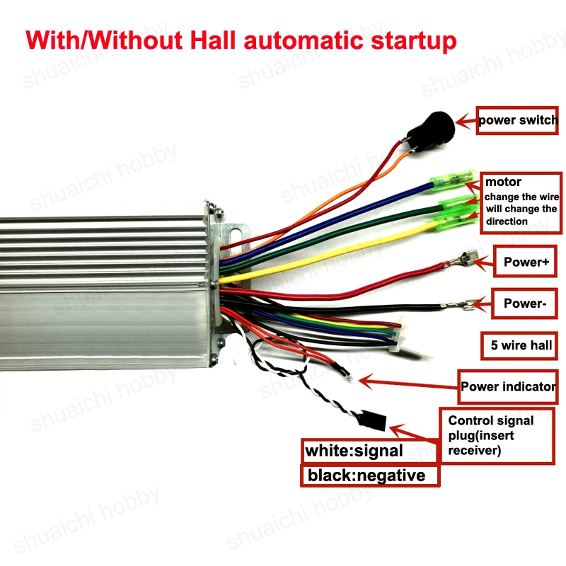 

1pc 36V 48V 350W Brushless ESC Radio Motor Speed Controller with Hall Startup for RC Airplane Battery Electric Vehicle Cars