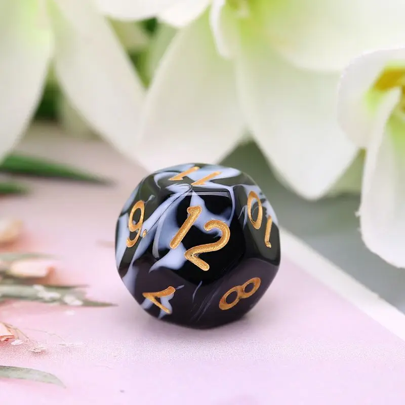 

7 Pcs Acrylic Dice Black White Gold Points D4 D6 D8 D10 D12 D20 KTV Bar Nightclub Entertainment Tools Adult Toys A0KA