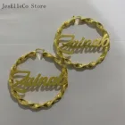 Бамбук Серьги-кольца настраиваемые серьги с именем на заказ в виде бамбука