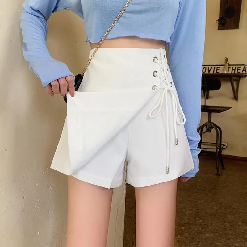 

High waist wide leg pants black shorts spring and autumn new Korean style loose casual pants women's large size straight pants