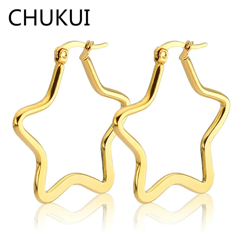 CHUKUI в форме звезды большие круглые серьги для женщин модные ювелирные изделия из
