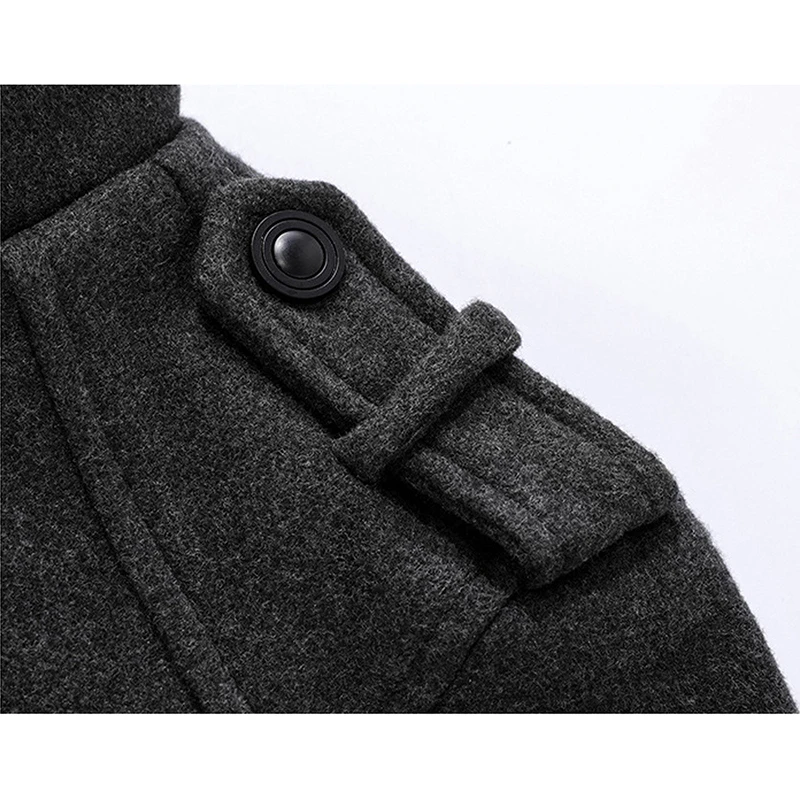 Мужское шерстяное пальто однотонное Брендовое из смешанной шерсти для осени и