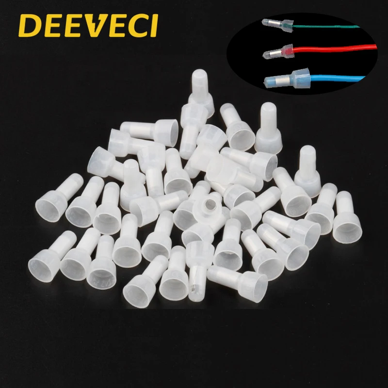

100 PCS Closed-End Wire Connectors Crimp Caps Electrical Cable Terminals CE1 CE2 CE5 Set AWG 12-10 16-14 22-16