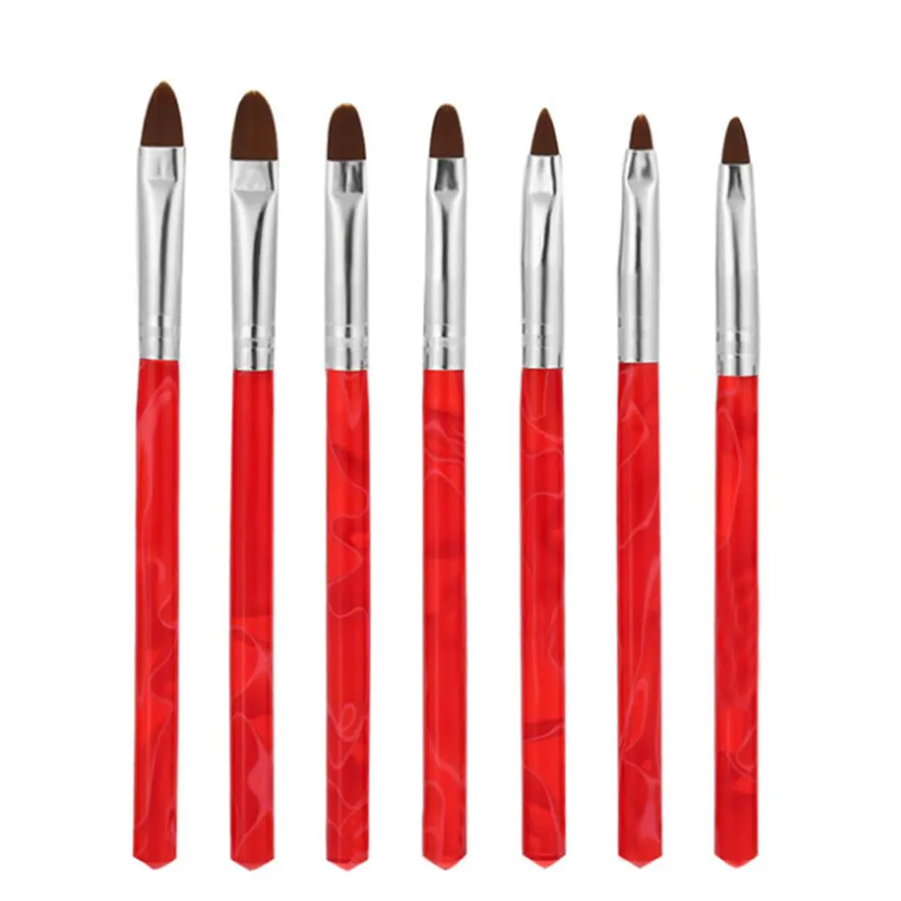 7 шт. кисть для ногтей акриловая стержень круглая головка фототерапия ручка