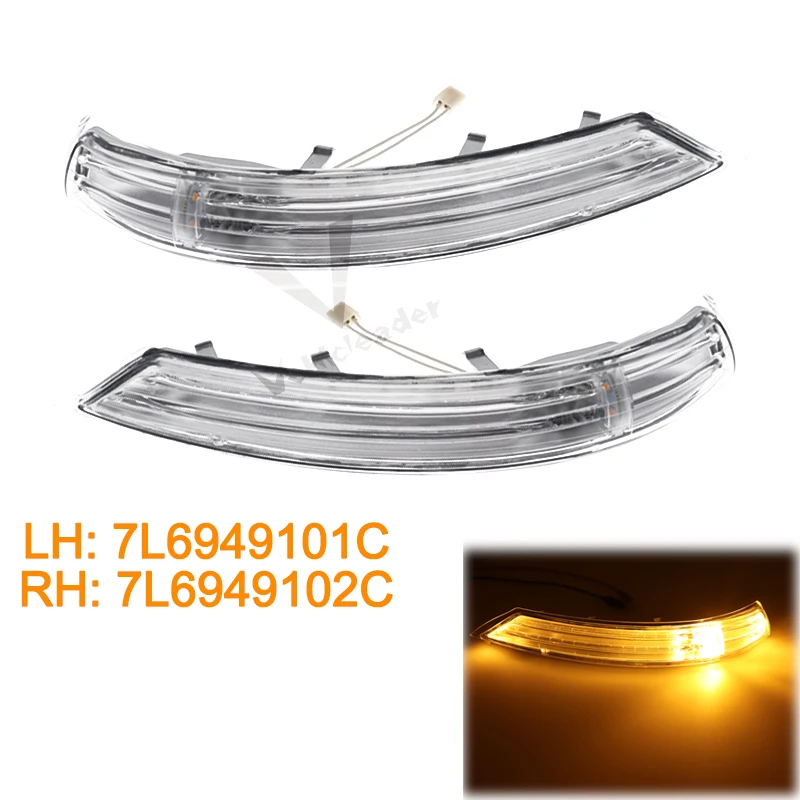 

Amber Side Rear View Mirror LED Turn Signal Light Lamp Left/Right For VW Touareg 2007 2008 2009 2010 2011 7L6949101C 7L6949102C