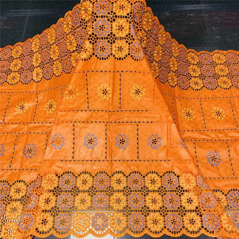 

High quality african bazin riche fabric 2020 latest fashion embroidery bazin lace fabric with net lace 5 yards! 21L78133