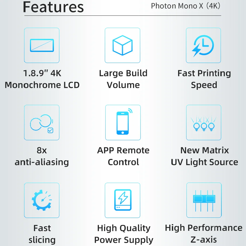 3D-принтер ANYCUBIC Photon Mono X 8 9 дюйма 4K монохромный с ЖК-дисплеем | Компьютеры и офис