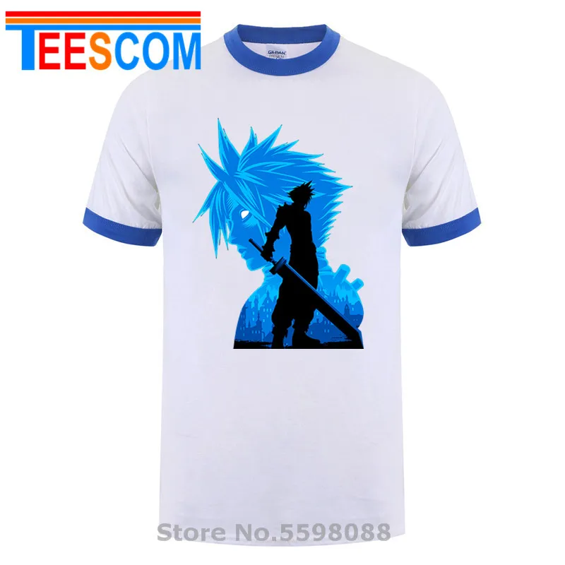 Футболки с японским аниме финальная фантазия мужские футболки FF VII искусственным