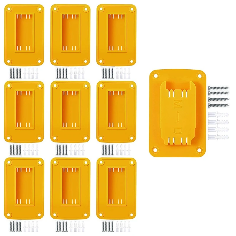 1 Sets Tool Mount Holder Compatible For Dewalt 20V 12V Lithium Battery, Tools Ready Dock Mount Holder In Yellow