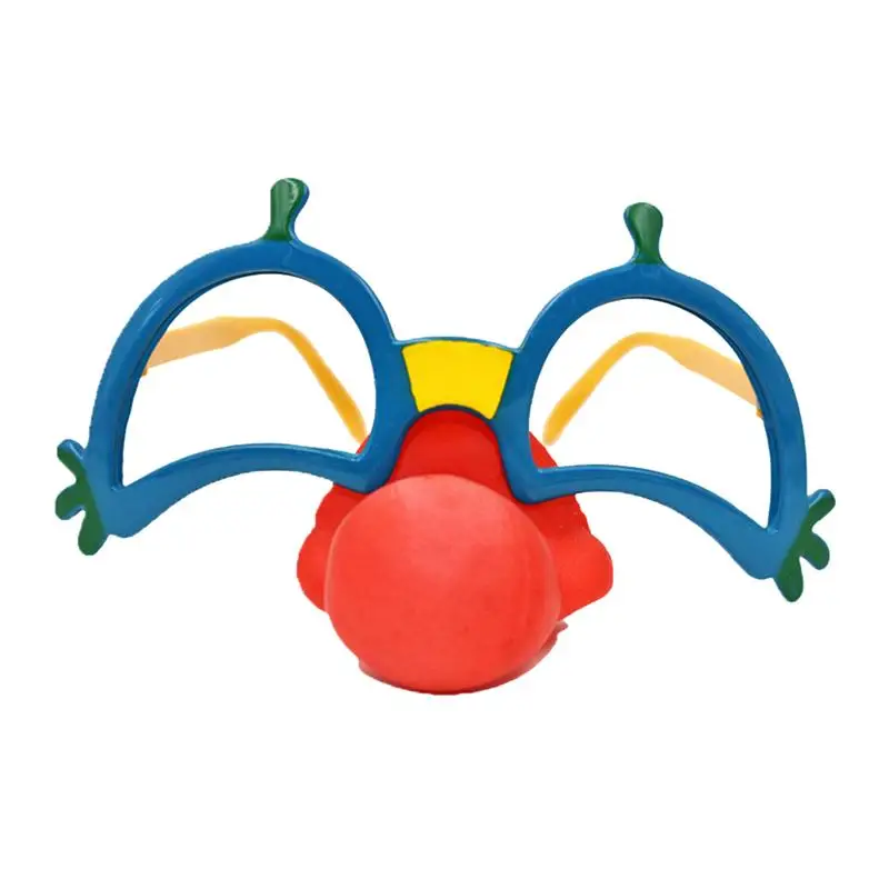 Пластиковые клоунские очки с красным носом реквизит для костюма фотосессии