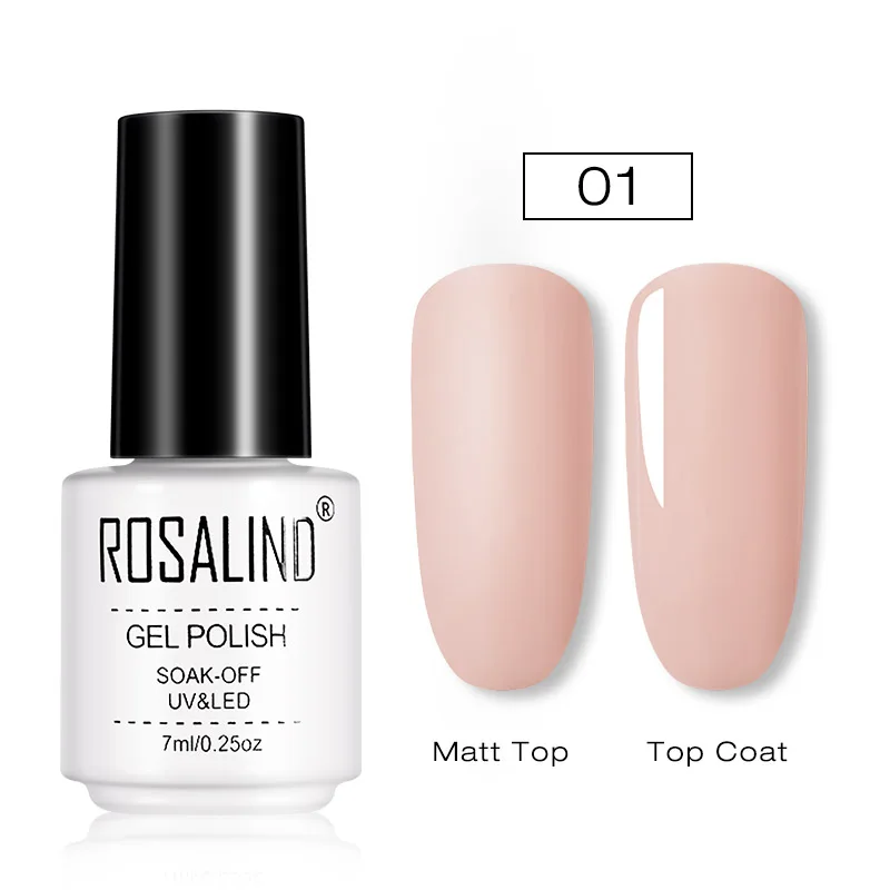 RC01 ROSALIND матовый Гель-лак для ногтей, УФ светодиодный, лампа для маникюра, для ногтей, полуперманентный, 7 мл, Гель-лак, Базовое покрытие - Цвет: RC01