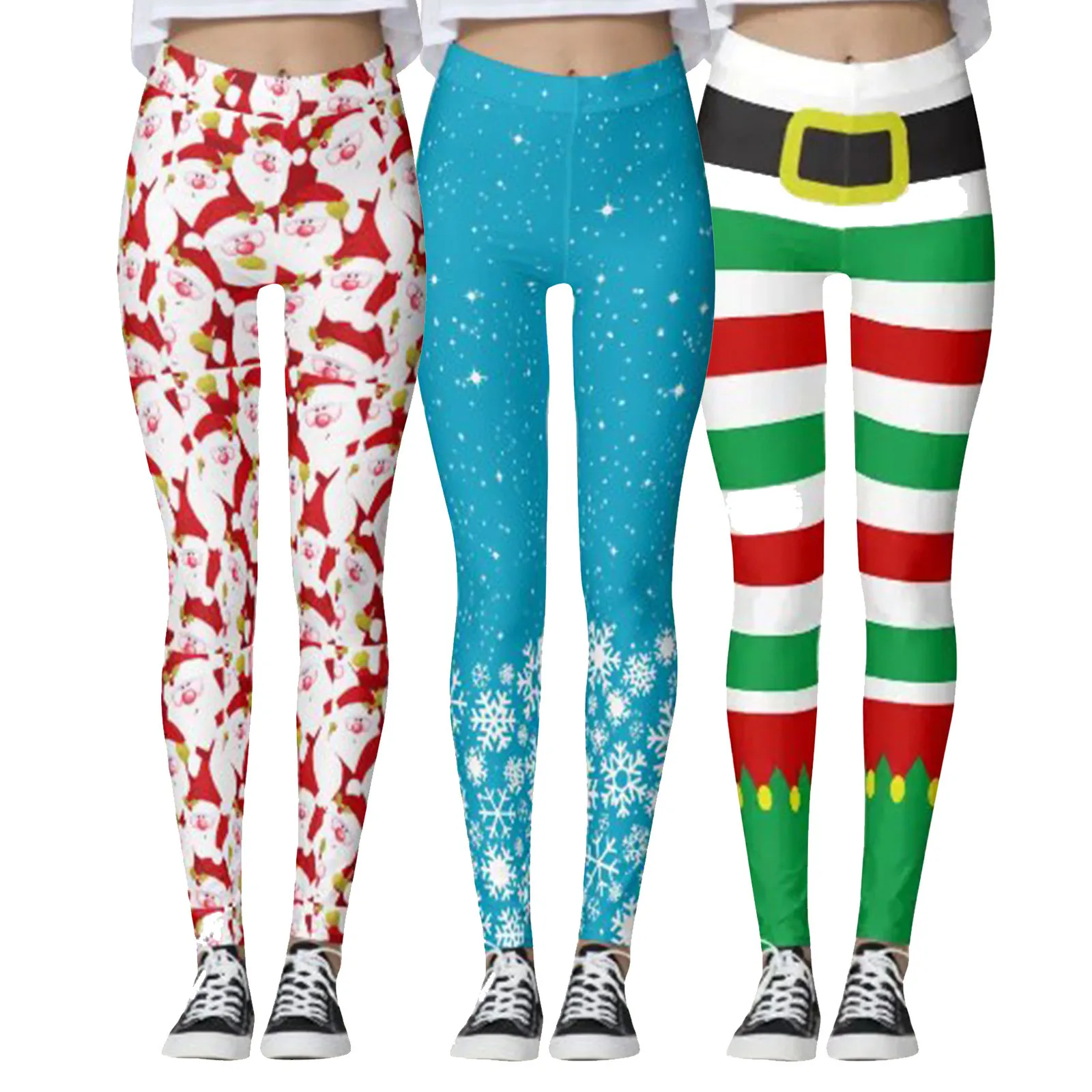 

2022 Women's Christmas Custom Christmas Santa Claus Snowman Party Leggings Skinny Pants For Yoga Running Pilates Gym Yoga Pants#