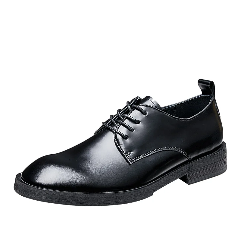 

Spring and Autumn Mens Shoes Casual High Quality Genuine Leather Shoes Spring All-match Cowhide Lace-Up Business Men Shoes