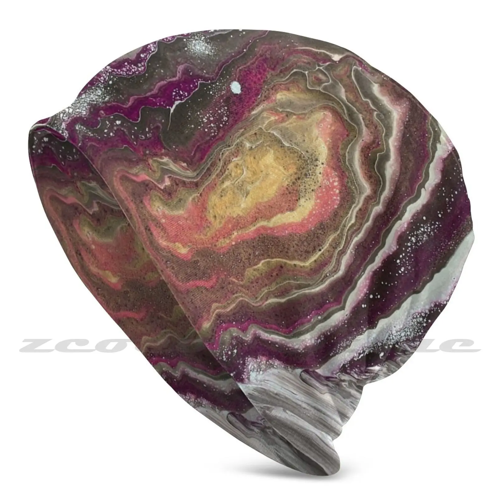 

Трикотажные шапки Geode с индивидуальным рисунком, эластичная мягкая Кепка с кристаллами, жеод Гуадалупе, пещера, агат, устричная оболочка
