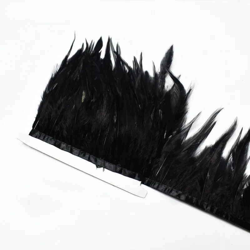 1 метр черные петушиные перья для шеи отделка бахрома 8 10 см сделай сам рукоделия